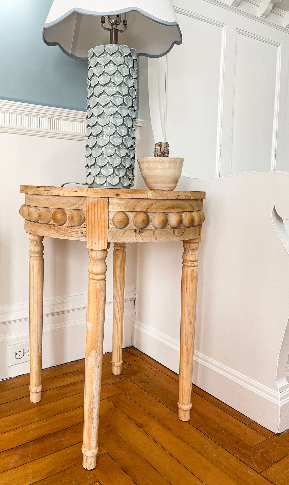 Beaded Round Side Table