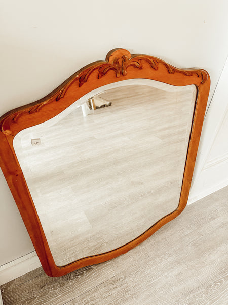 Antique Ornate Wood Mirror