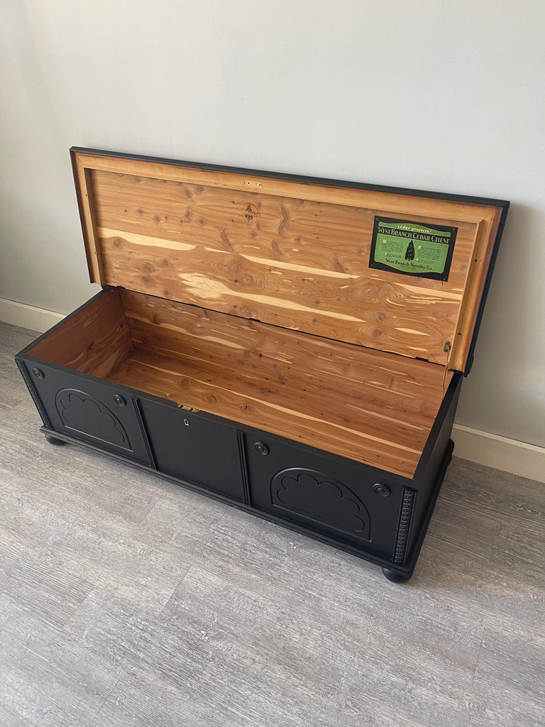 Vintage Black Cedar Chest Shackteau Interiors, LLC