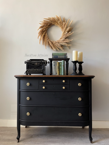 Antique Black Beach Dresser