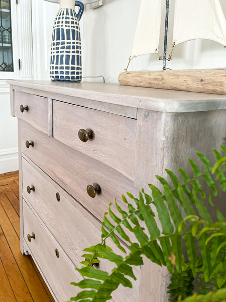 Antique Whitewashed Mahogany Dresser