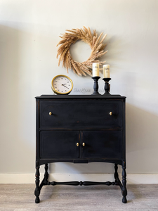 Antique Black Bar Cabinet