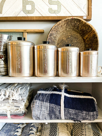 Set of Vintage Canisters - Shackteau Interiors, LLC