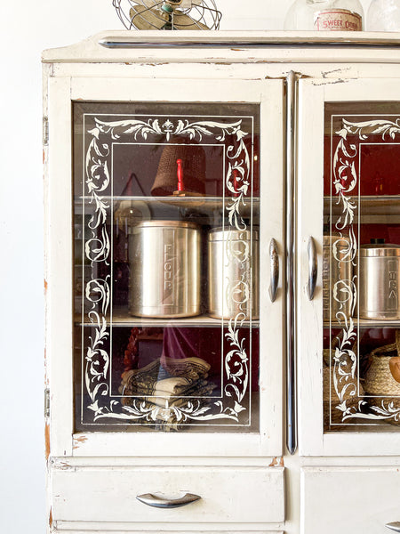 Vintage Retro White Hutch