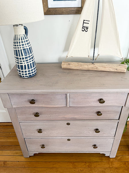 Antique Whitewashed Mahogany Dresser