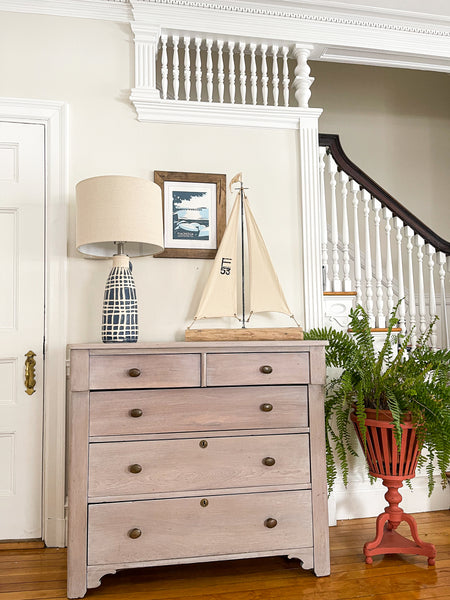 Antique Whitewashed Mahogany Dresser