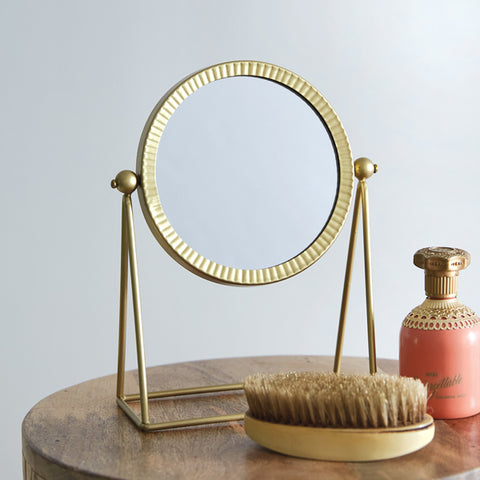 Mini Gold Tabletop Mirror