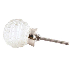 Clear Round Patterned Glass Knob - Shackteau Interiors, LLC