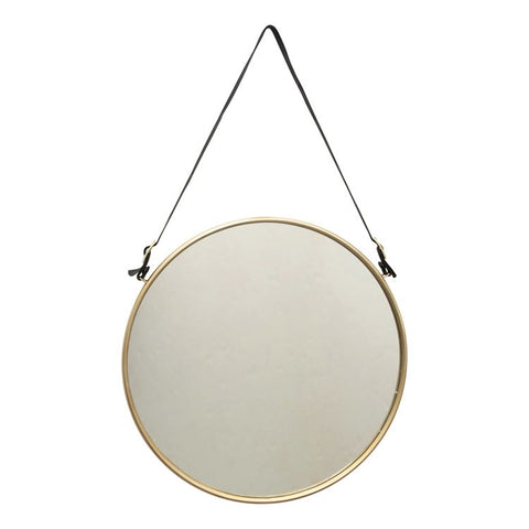 Round Metal Mirror With Straps - Shackteau Interiors, LLC